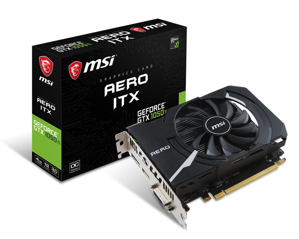 MSI GeForce GTX 1050 Ti AERO ITX 4G OC PCI Express 3.0 x16 Graphics Card