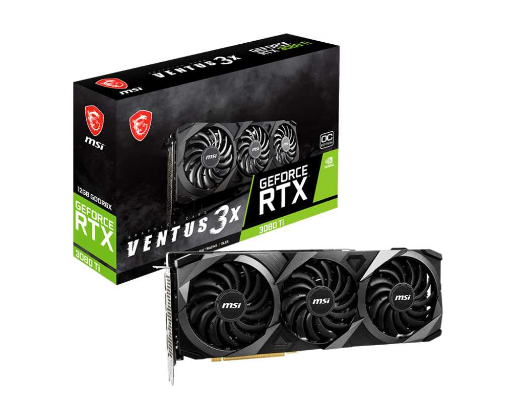 MSI Ventus GeForce RTX 3080 Ti 12GB GDDR6X PCI Express 4.0 x16 ATX Video Card RTX 3080 Ti Ventus 3X 12G OC