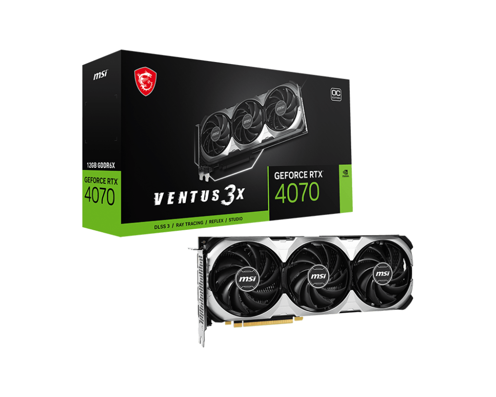 MSI Ventus GeForce RTX 4070 GDDR6X PCI Express 4.0 ATX 3X 12G OC Video Card
