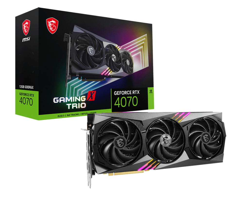 MSI Gaming GeForce RTX 4070 12GB GDDR6X PCI Express 4.0 ATX RTX 4070 GAMING TRIO Video Card