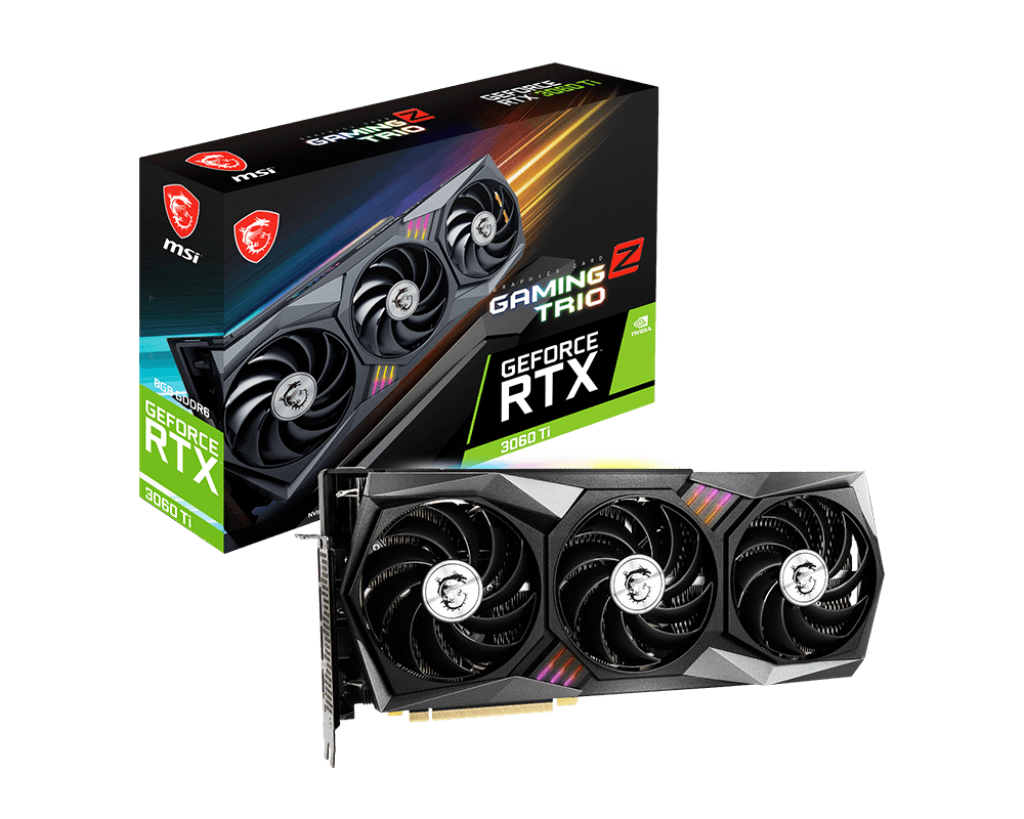 MSI GeForce RTX 3060 Ti GAMING Z TRIO 8G (LHR) 8GB 256-bit GDDR6 PCI Express 4.0,1×HDMI Interface 3×DisplayPort Interface Video Card