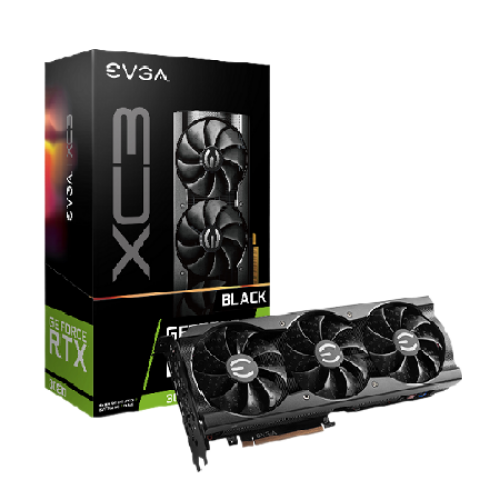 EVGA GeForce RTX 3080 XC3 BLACK GAMING 10GB GDDR6X iCX3 Cooling ARGB LED LHR Video Card 10G-P5-3881-KL