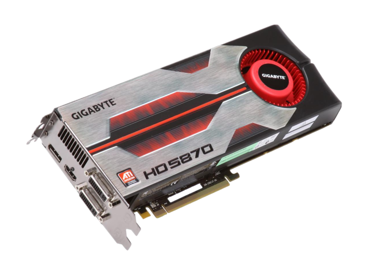 GIGABYTE Radeon HD 5870 (Cypress XT) 1GB 256-bit GDDR5 PCI Express 2.0 x16 HDCP Ready CrossFire Supported Video Card w/ATI Eyefinity GV-R587D5-1GD-B