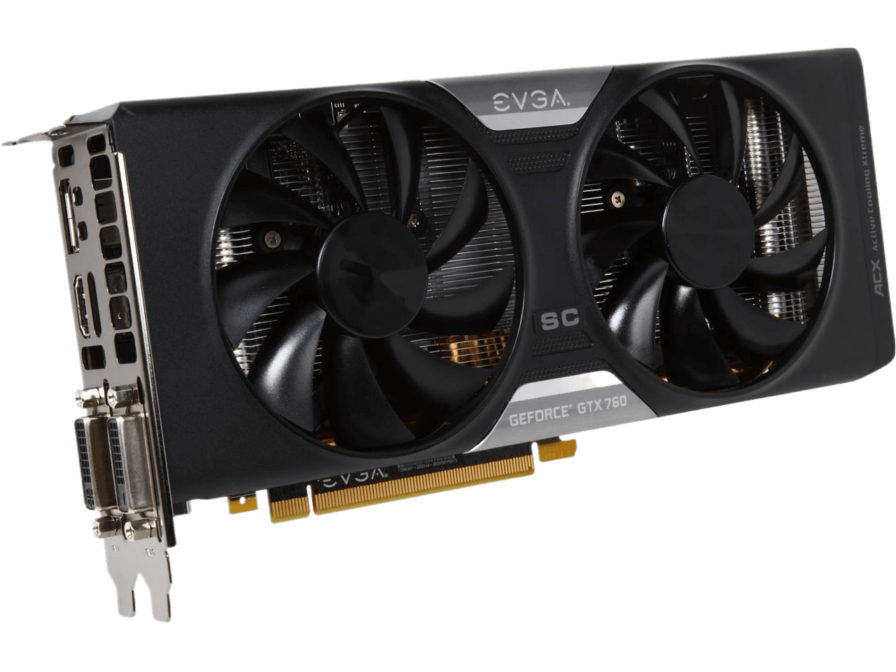 EVGA GeForce GTX 760 2GB 256-bit GDDR5 G-SYNC Support PCI Express 3.0 SLI Support Dual Superclocked w/ EVGA ACX Cooler Video Graphics Card 02G-P4-3765-KR