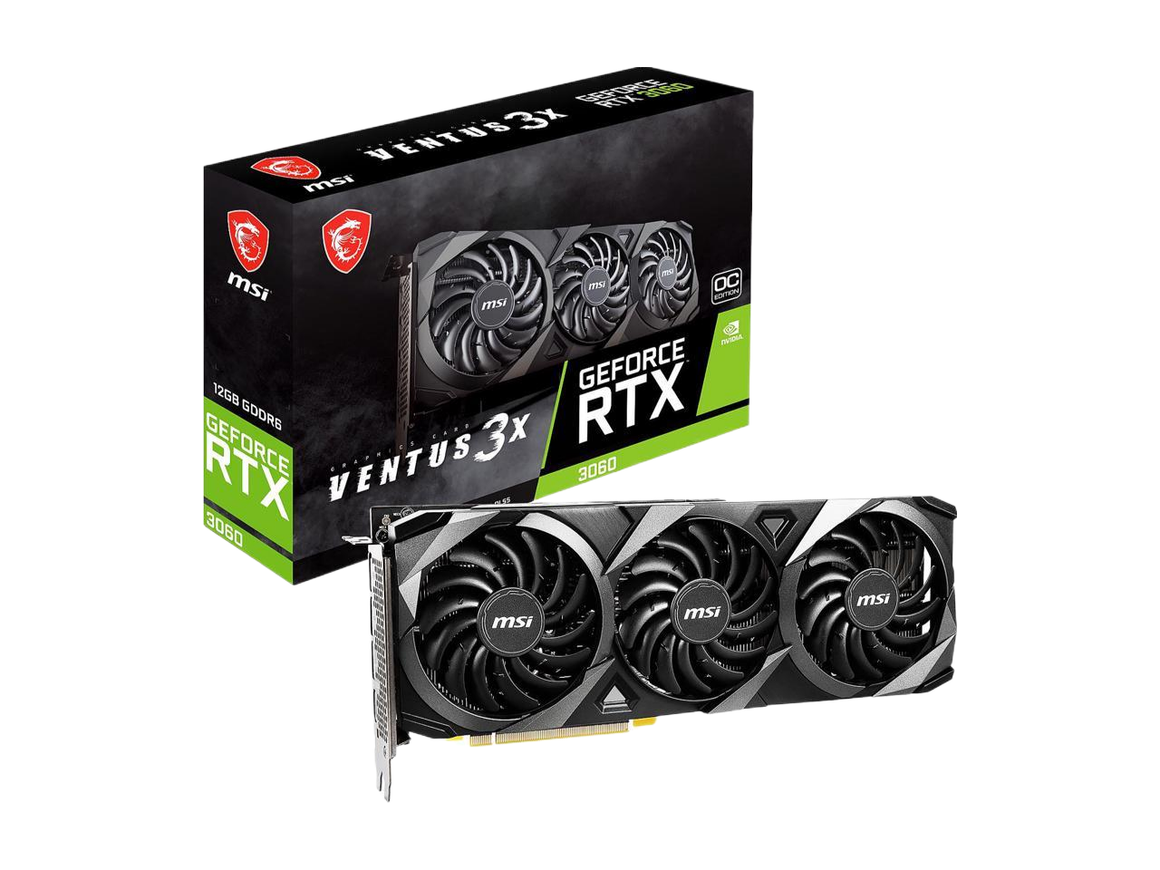MSI Ventus GeForce RTX 3060 12GB GDDR6 PCI Express 4.0 Video Card RTX 3060 Ventus 3X 12G OC