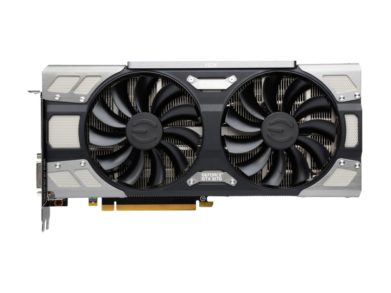 EVGA GeForce GTX 1070 FTW2 GAMING iCX 8GB GDDR5 RGB LED 9 Thermal Sensors Asynchronous Fan Control Thermal Display LED System Graphics Card 08G-P4-6676-KR