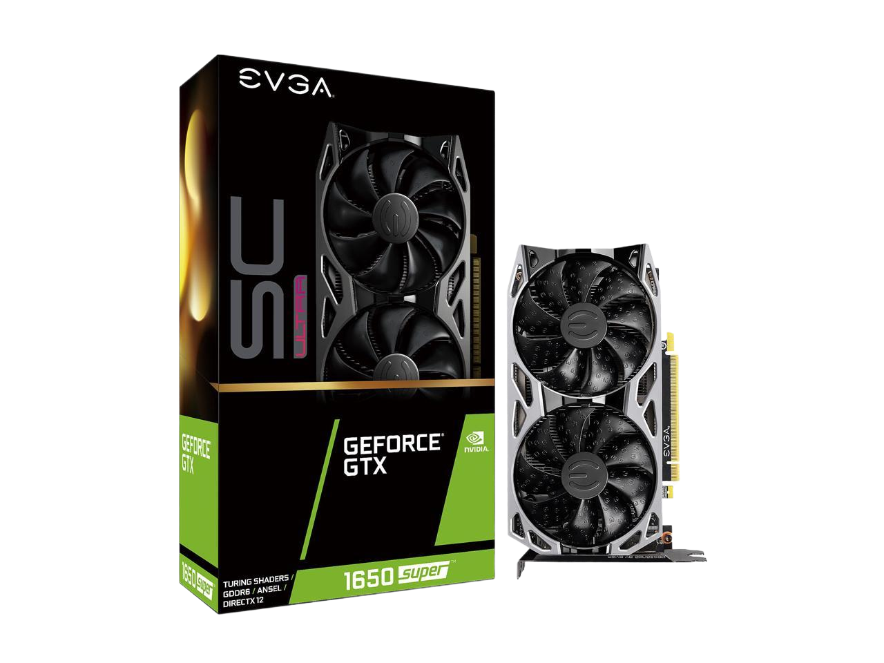 EVGA GeForce GTX 1650 Super SC Ultra Gaming 4GB GDDR6 Dual Fan Metal Backplate Video Graphics Card 04G-P4-1357-KR