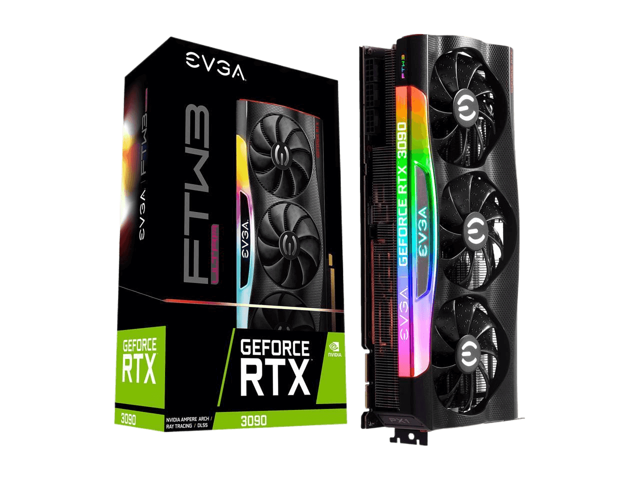 EVGA GeForce RTX 3090 FTW3 ULTRA Gaming 24GB GDDR6X iCX3 Technology ARGB LED Metal Backplate Graphics Card 24G-P5-3987-KR