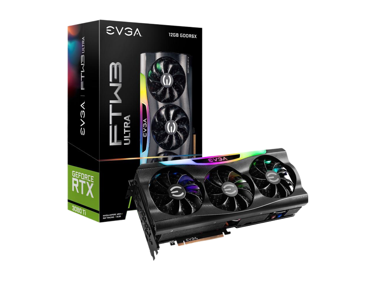 EVGA GeForce RTX 3080 Ti FTW3 ULTRA GAMING 12GB GDDR6X iCX3 Technology ARGB LED Metal Backplate Video Card 12G-P5-3967-KR