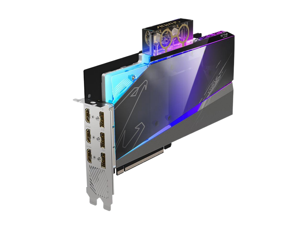GIGABYTE AORUS GeForce RTX 3080 XTREME WATERFORCE WB 10G (rev. 2.0) Water Block Cooling System 10GB 320-bit GDDR6X Video Card (LHR) GV-N3080AORUSX WB-10GD