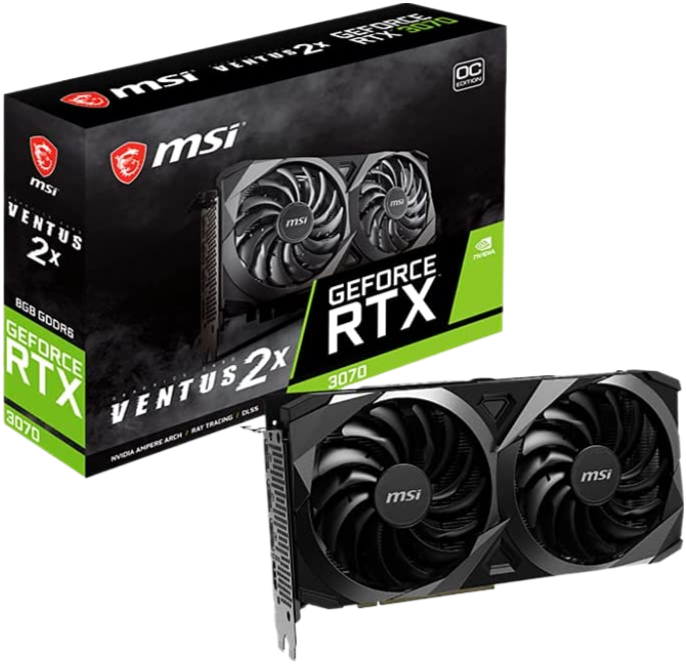 MSI Ventus GeForce RTX 3070 8GB GDDR6 PCI Express 4.0 Video Card RTX 3070 Ventus 2X 8G OC LHR