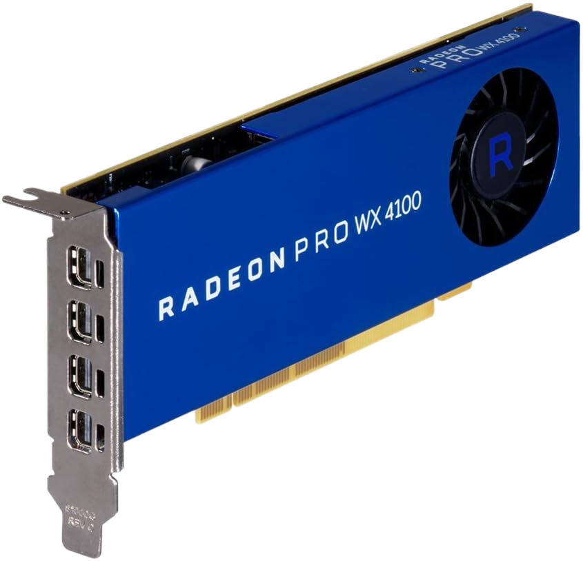HP AMD Radeon PRO WX 4100 4GB GDDR5 - Pcie 3.0 X16 Low Profile - 4 X Mini Displayport - Promo Graphics Card - For Workstation Z240 Z0B15AT