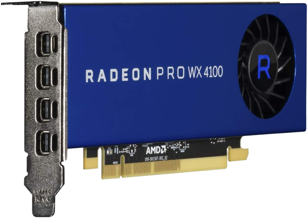 HP AMD Radeon PRO WX 4100 4GB GDDR5 - Pcie 3.0 X16 Low Profile - 4 X Mini Displayport - Promo Graphics Card - For Workstation Z240 Z0B15AT