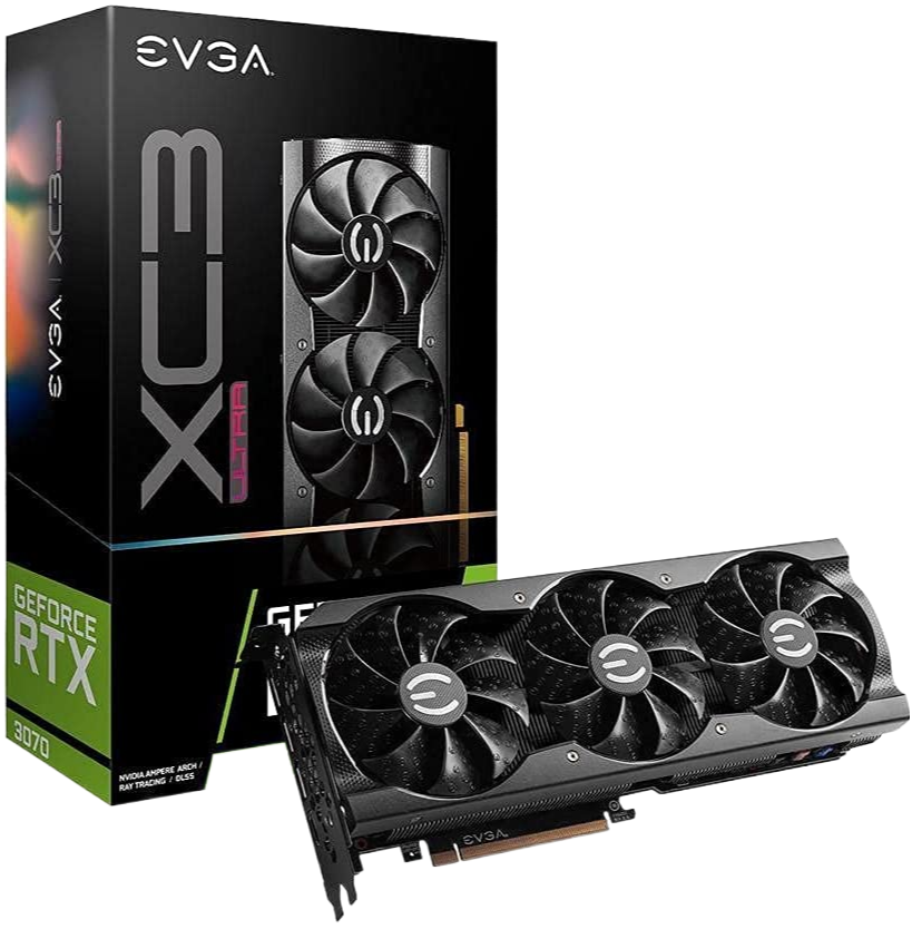EVGA GeForce RTX 3070 XC3 ULTRA GAMING 8GB GDDR6 iCX3 Cooling ARGB LED Metal Backplate LHR Video Card 08G-P5-3755-KL