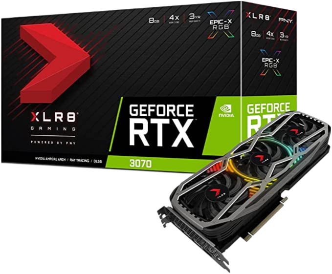 PNY GeForce RTX 3070 8GB XLR8 Gaming REVEL EPIC-X RGB Triple Fan GDDR6 PCI Express 4.0 x16 Graphics Card LHR VCG30708TFXPPB