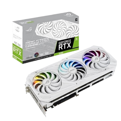 ASUS ROG Strix GeForce RTX 3080 10GB GDDR6X PCI Express 4.0 Video Card ROG-STRIX-RTX3080-O10G-WHITE