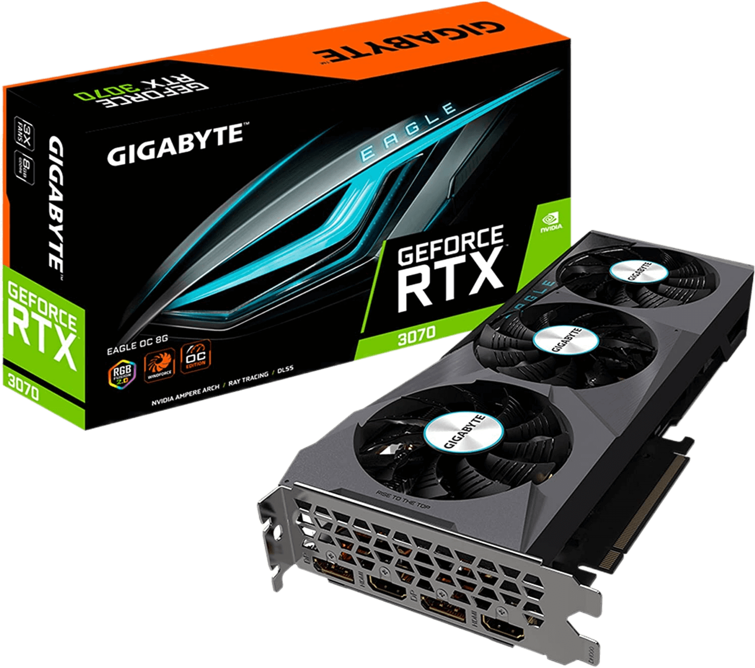 GIGABYTE Eagle OC GeForce RTX 3070 8GB GDDR6 PCI Express 4.0 ATX Video Card GV-N3070EAGLE OC-8GD
