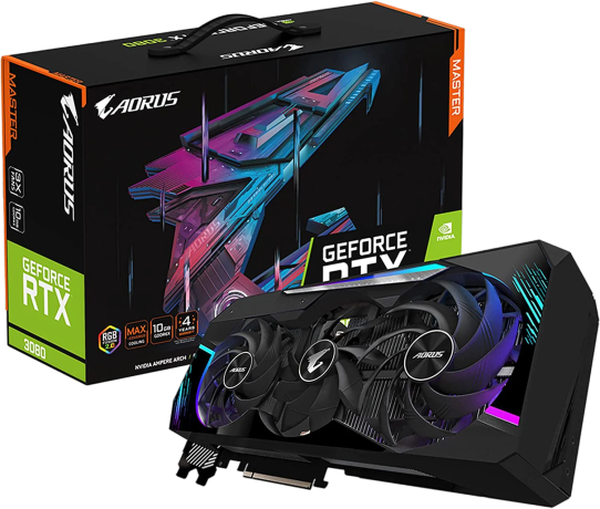 GIGABYTE AORUS GeForce RTX 3080 MASTER 10G (LHR) 10GB 320-Bit GDDR6X PCI Express 4.0, 3×HDMI Interface 3×DisplayPort Interface Graphics Card GV-N3080AORUS M-10GD