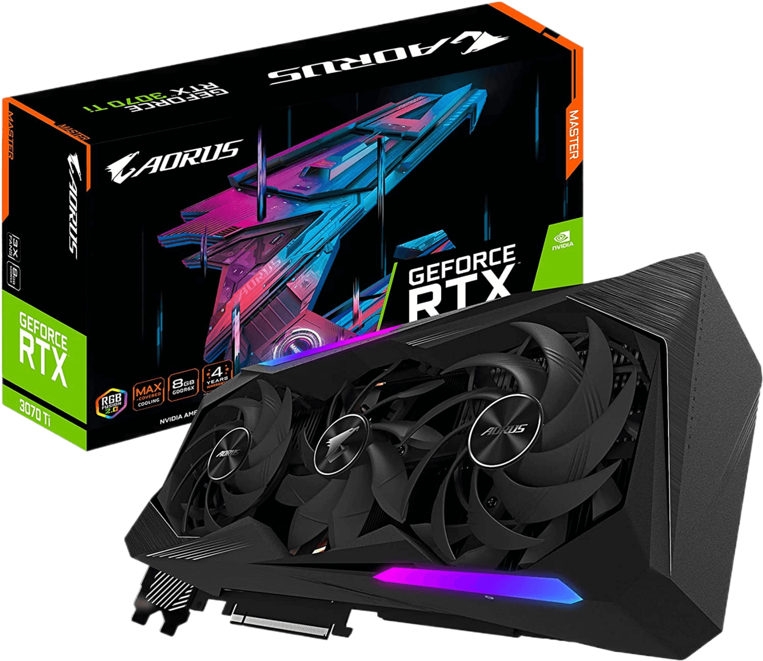 GIGABYTE AORUS GeForce RTX 3070 Ti 8GB Master GDDR6X PCI Express 4.0 x16 ATX Video Card GV-N307TAORUS M-8GD
