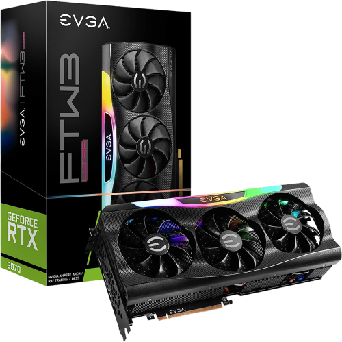 EVGA GeForce RTX 3070 Ti FTW3 ULTRA GAMING 8GB GDDR6X iCX3 Technology ARGB LED Metal Backplate Video Card 08G-P5-3797-KL
