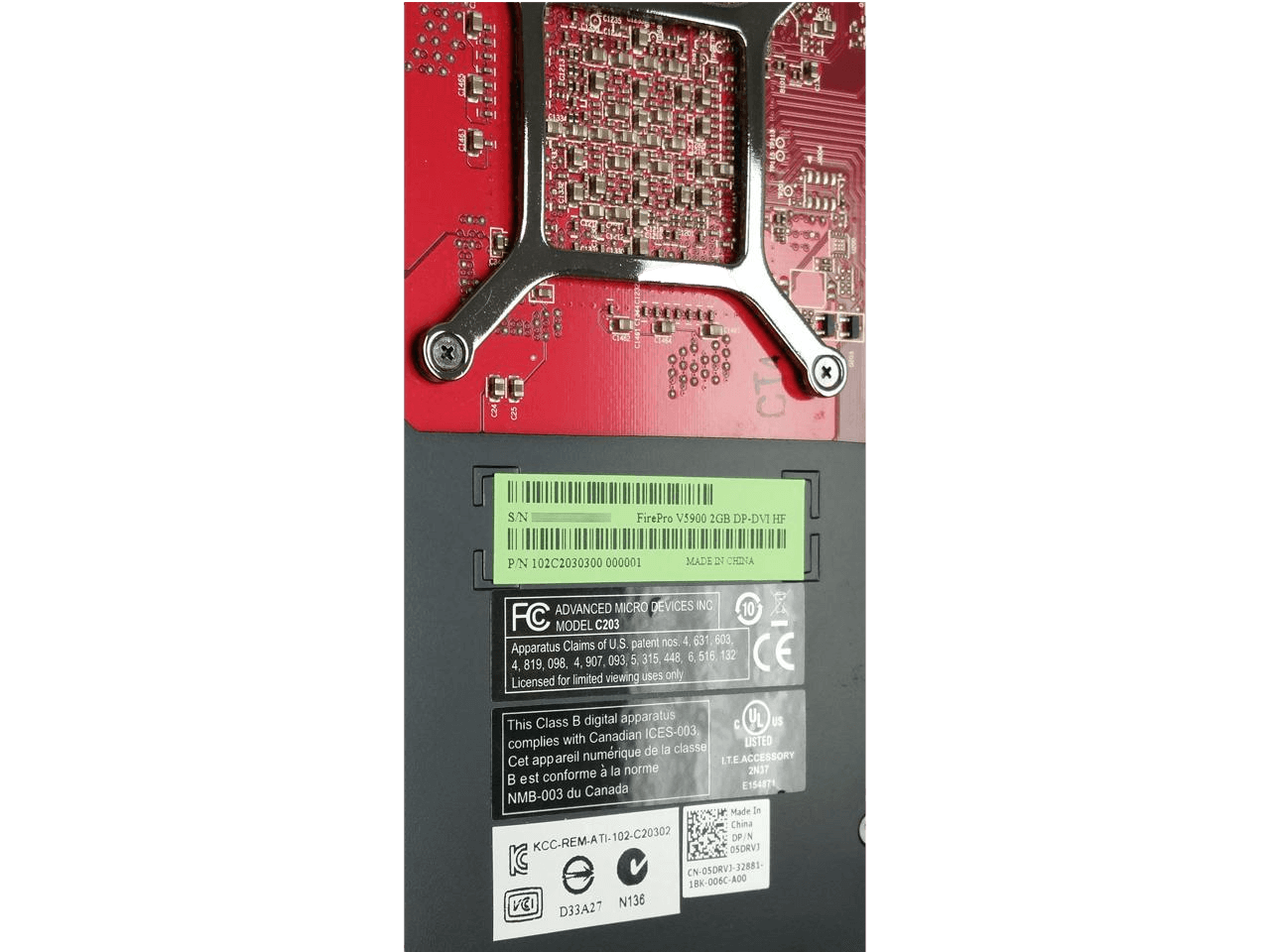 Dell AMD FirePro V5900 2GB 256-bit GDDR5 PCI Express 2.1 x16 Workstation Video Card 5DRVJ