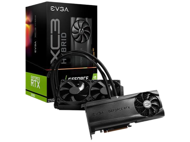 EVGA GeForce RTX 3080 XC3 ULTRA HYBRID GAMING 10GB GDDR6X ARGB LED Metal Backplate LHR Graphics Card 10G-P5-3888-KL