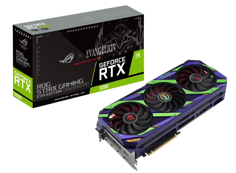 ASUS NVIDIA GeForce RTX 3090 ROG Strix OC EVA EDITION Gaming 24GB GDDR6X PCIe 4.0 Video Graphics Card ROG-STRIX-RTX3090-O24G-EVA