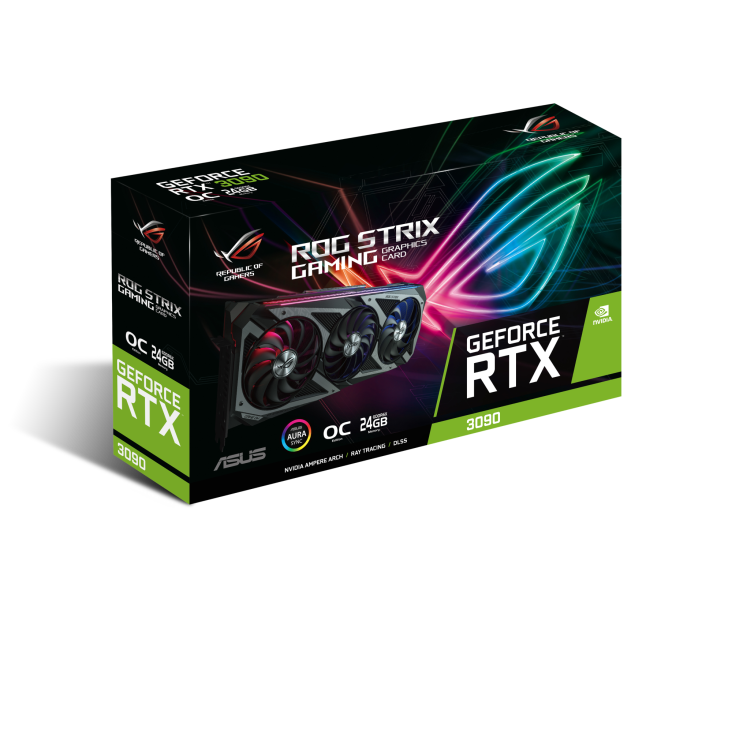 ASUS ROG Strix GeForce RTX 3090 24GB GDDR6X PCI Express 4.0 SLI Support Video Card ROG-STRIX-RTX3090-O24G-GAMING