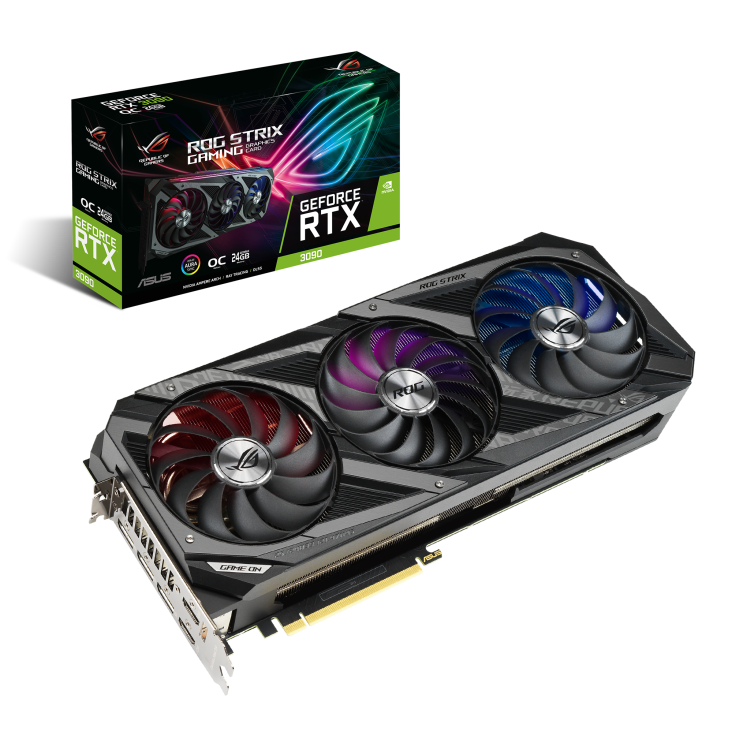 ASUS ROG Strix GeForce RTX 3090 24GB GDDR6X PCI Express 4.0 SLI Support Video Card ROG-STRIX-RTX3090-O24G-GAMING
