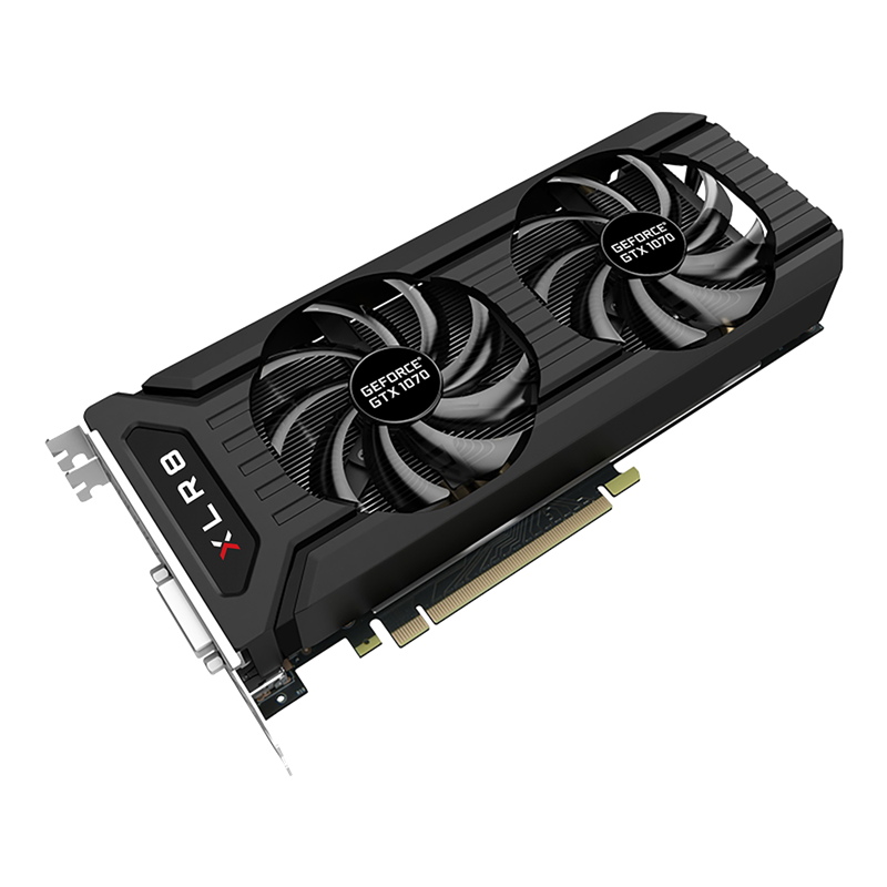 PNY GeForce GTX 1070 XLR8 OC Dual Fan 8GB Video Graphics Card VCGGTX10708XGPB-OC-BB
