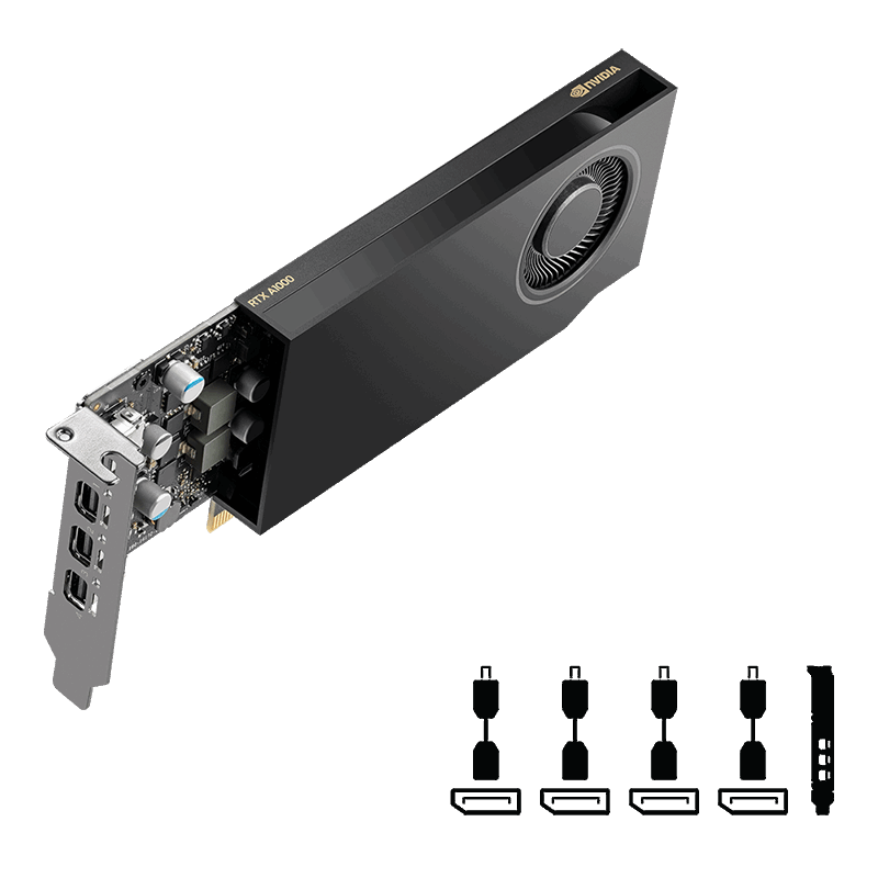 NVIDIA RTX A1000 Professional Graphics Board NVIDIA RTX A1000 Small Form Factor NVIDIA Ampere Architecture 8GB GDDR6 GPU Memory