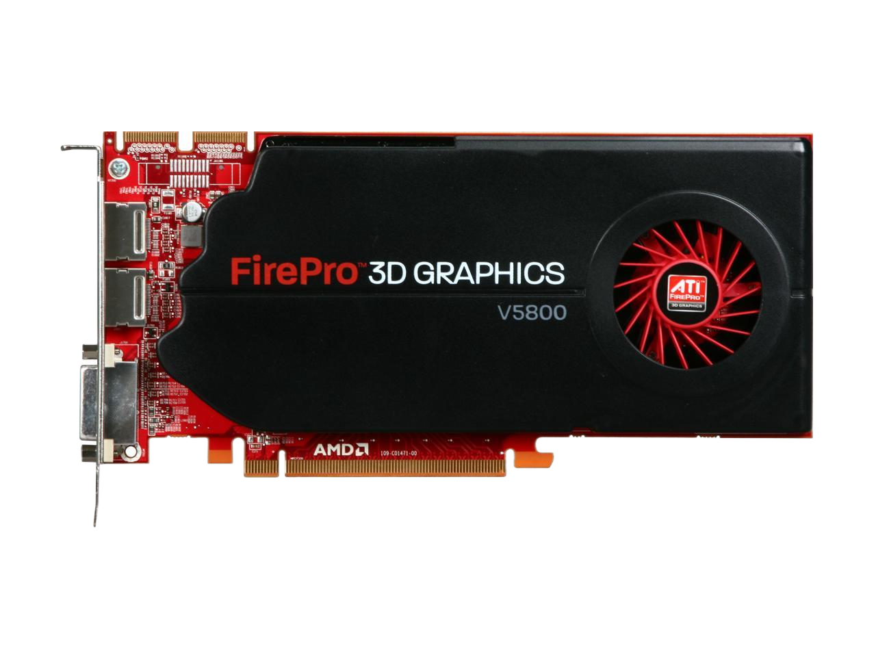 AMD FirePro V5800 1GB 128-bit GDDR5 PCI Express 2.0 x16 CrossFire Supported Workstation Video Card 100-505605
