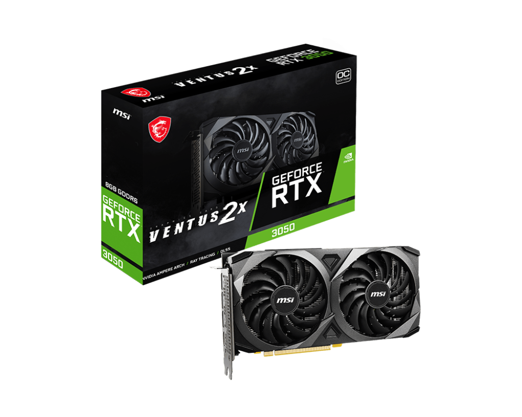 MSI Ventus GeForce RTX 3050 8GB GDDR6 PCI Express 4.0 x8 ATX Graphics Card RTX 3050 VENTUS 2X XS 8G OC