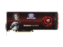 SAPPHIRE AMD Radeon HD 5870 (Cypress XT) 1GB 256-bit GDDR5 PCI Express 2.0 x16 HDCP Ready CrossFire Supported Video Card w/ATI Eyefinity 100281SR