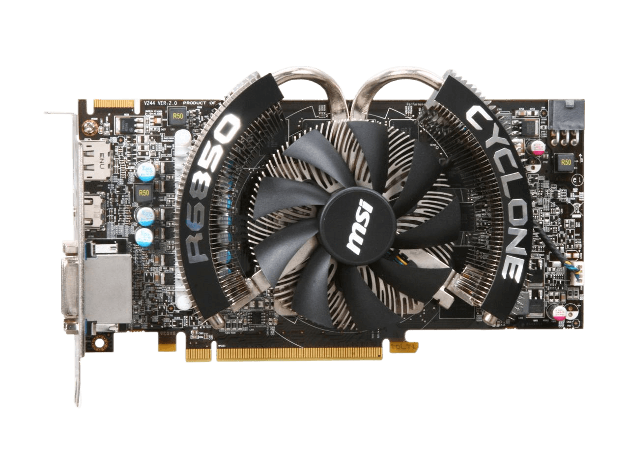 MSI Radeon HD 6850 1GB GDDR5 PCI Express 2.1 x16 CrossFireX Support Eyefinity R6850 Cyclone PE/OC Video Card