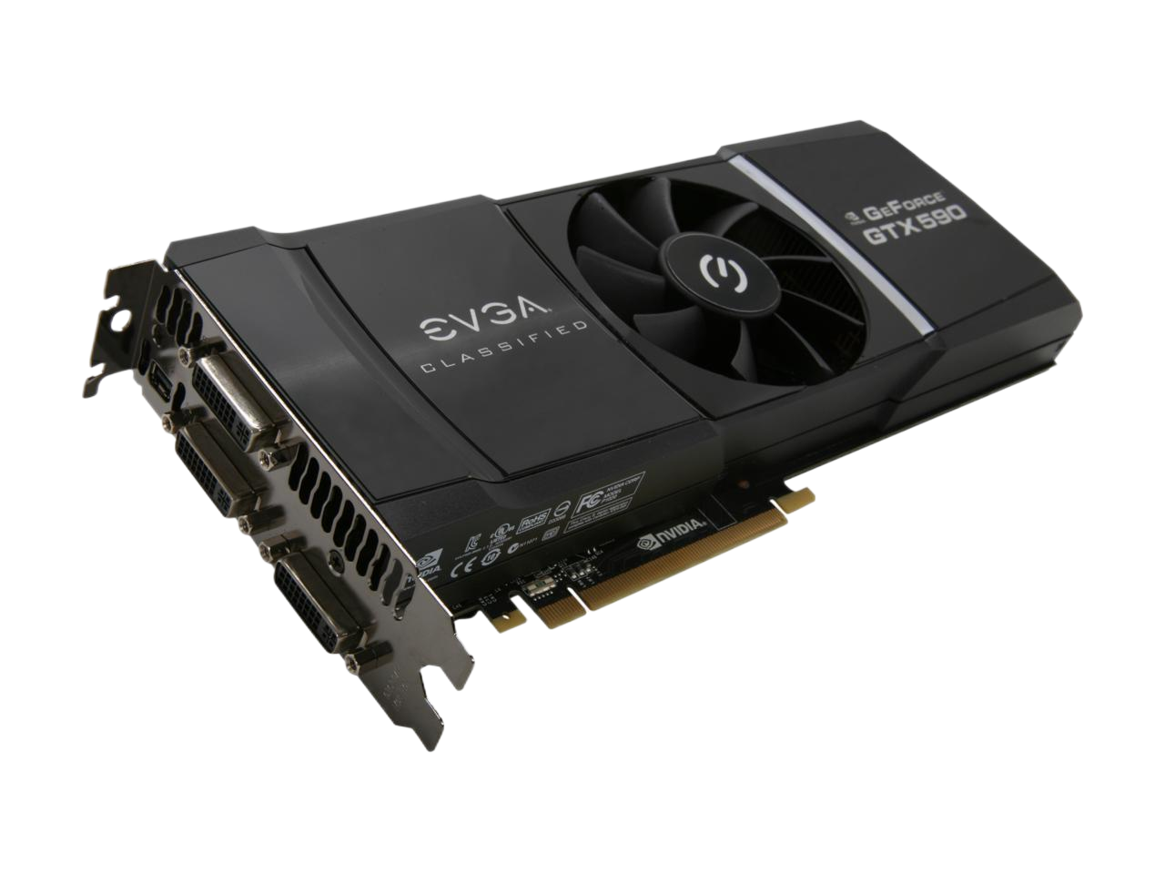 EVGA GeForce GTX 590 Classified 3072MB 768-bit GDDR5 PCI Express 2.0 x16 HDCP Ready SLI Support Video Card 03G-P3-1596-AR