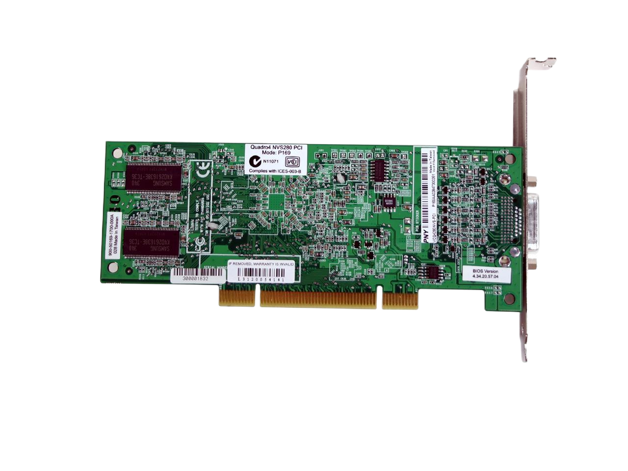 PNY Quadro NVS 280 64MB 32-bit DDR PCI Workstation Video Card VCQ4280NVS-PCI-PB