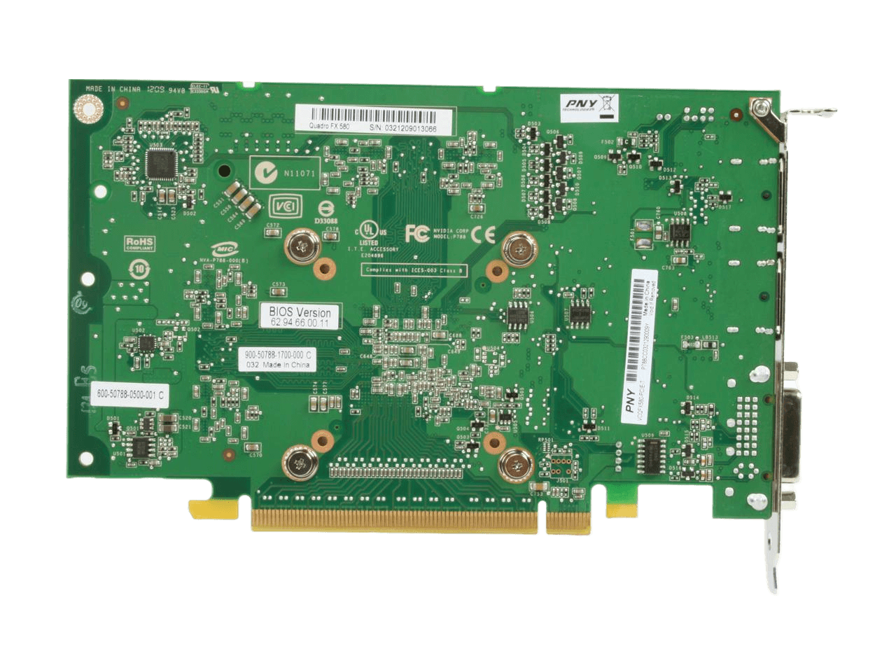PNY NVIDIA Quadro FX 580 512MB 128-bit GDDR3 PCI Express 2.0 x16 Workstation Video Card VCQFX580-PCIE-PB