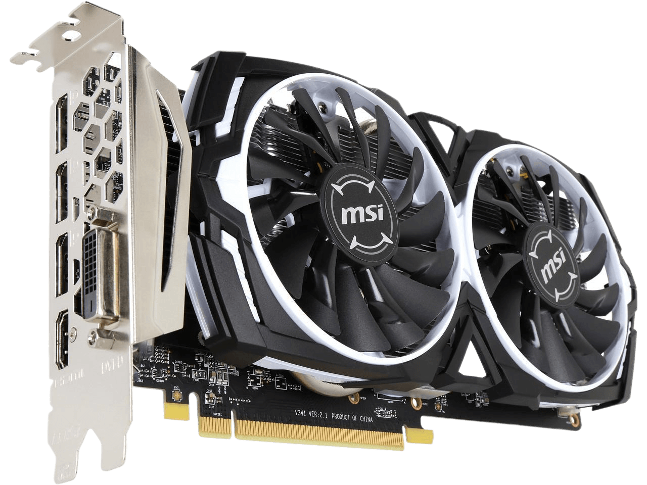 MSI Radeon RX 570 ARMOR OC 4GB GDDR5 PCI Express 3.0 x16 CrossFireX Support ATX Video Card