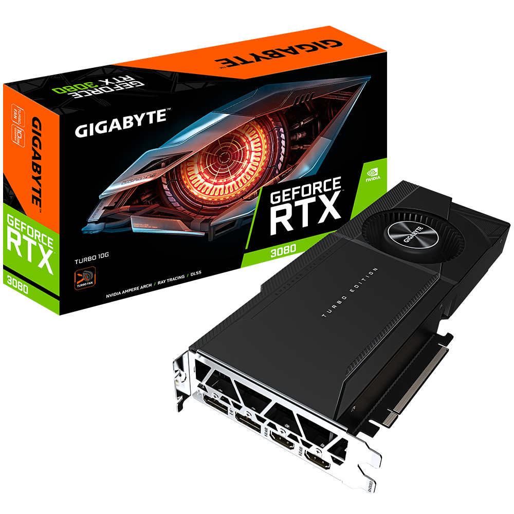 GIGABYTE GeForce RTX 3080 10GB GDDR6X PCI Express 4.0 Video Card GV-N3080 TURBO-10GD