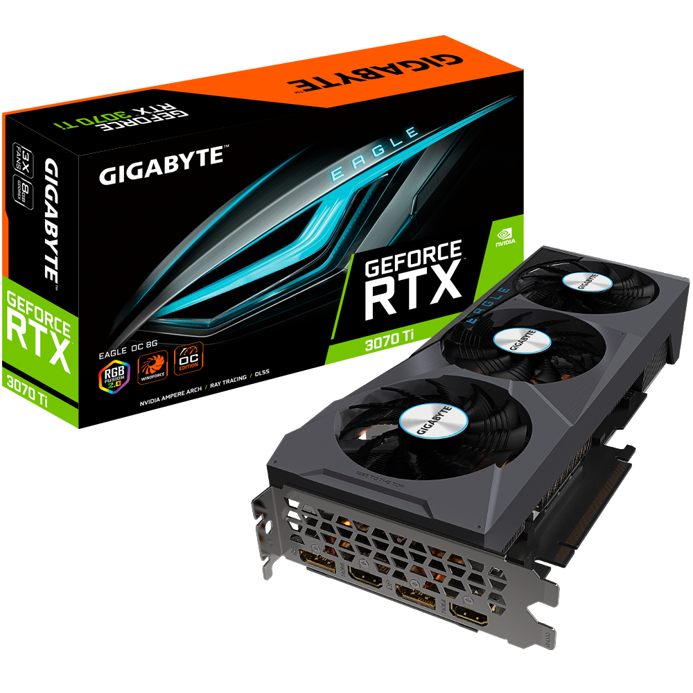 GIGABYTE Eagle GeForce RTX 3070 Ti 8GB GDDR6X PCI Express 4.0 x16 ATX Video Graphics Card GV-N307TEAGLE OC-8GD LHR