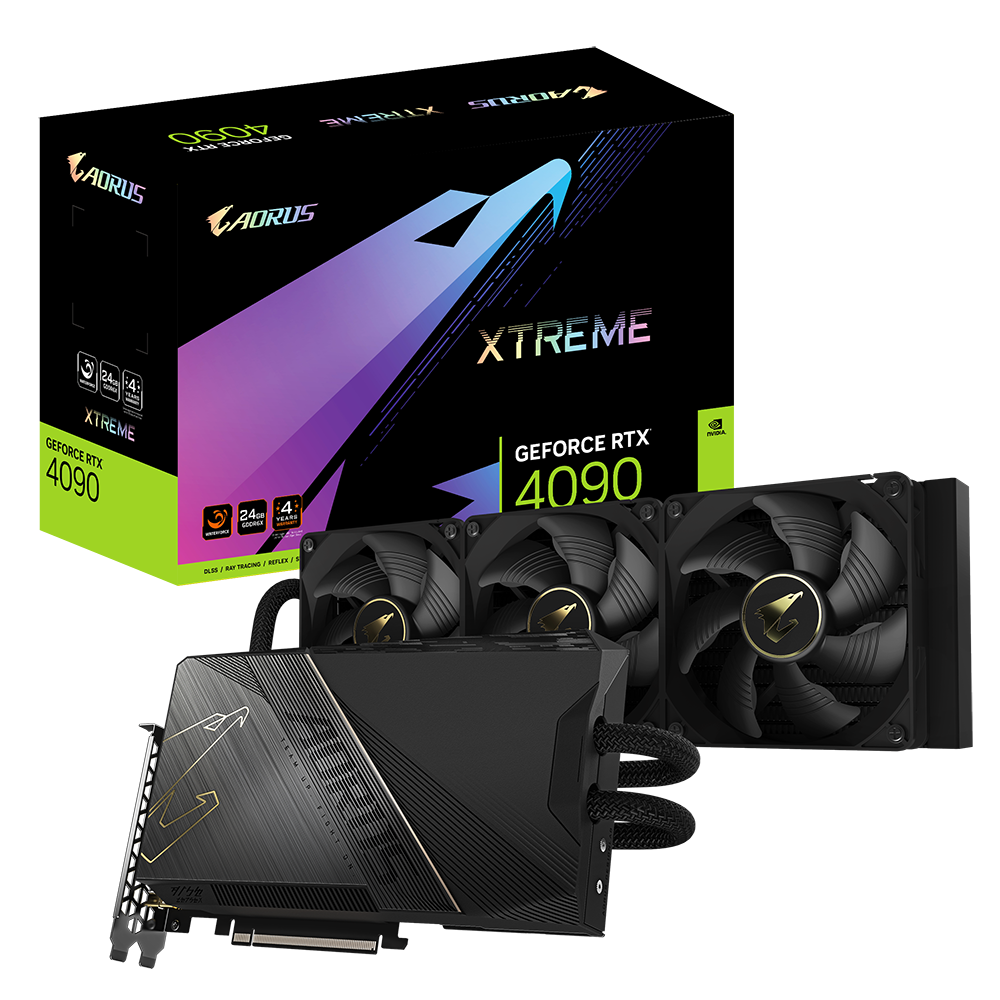 GIGABYTE AORUS GeForce RTX 4090 XTREME WATERFORCE 24GB GDDR6X PCI Express 4.0 ATX Video Card
