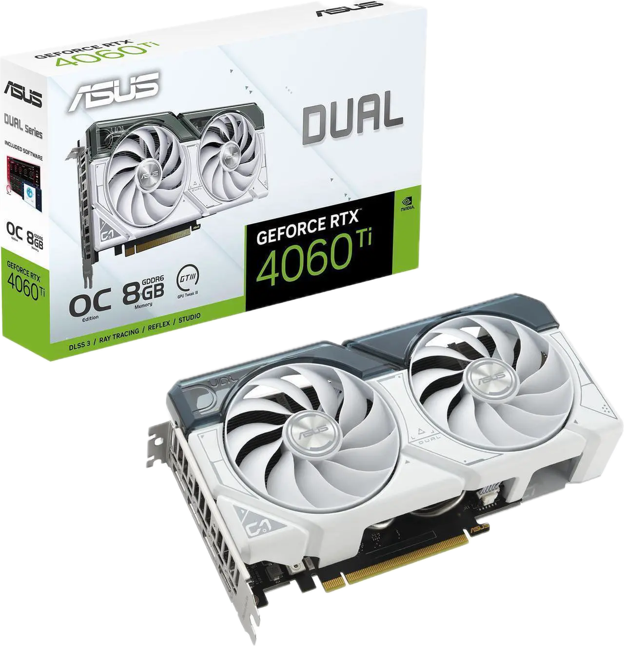 ASUS Dual GeForce RTX 4060 Ti White OC Edition 8GB GDDR6 DUAL-RTX4060TI-O8G-WHITE