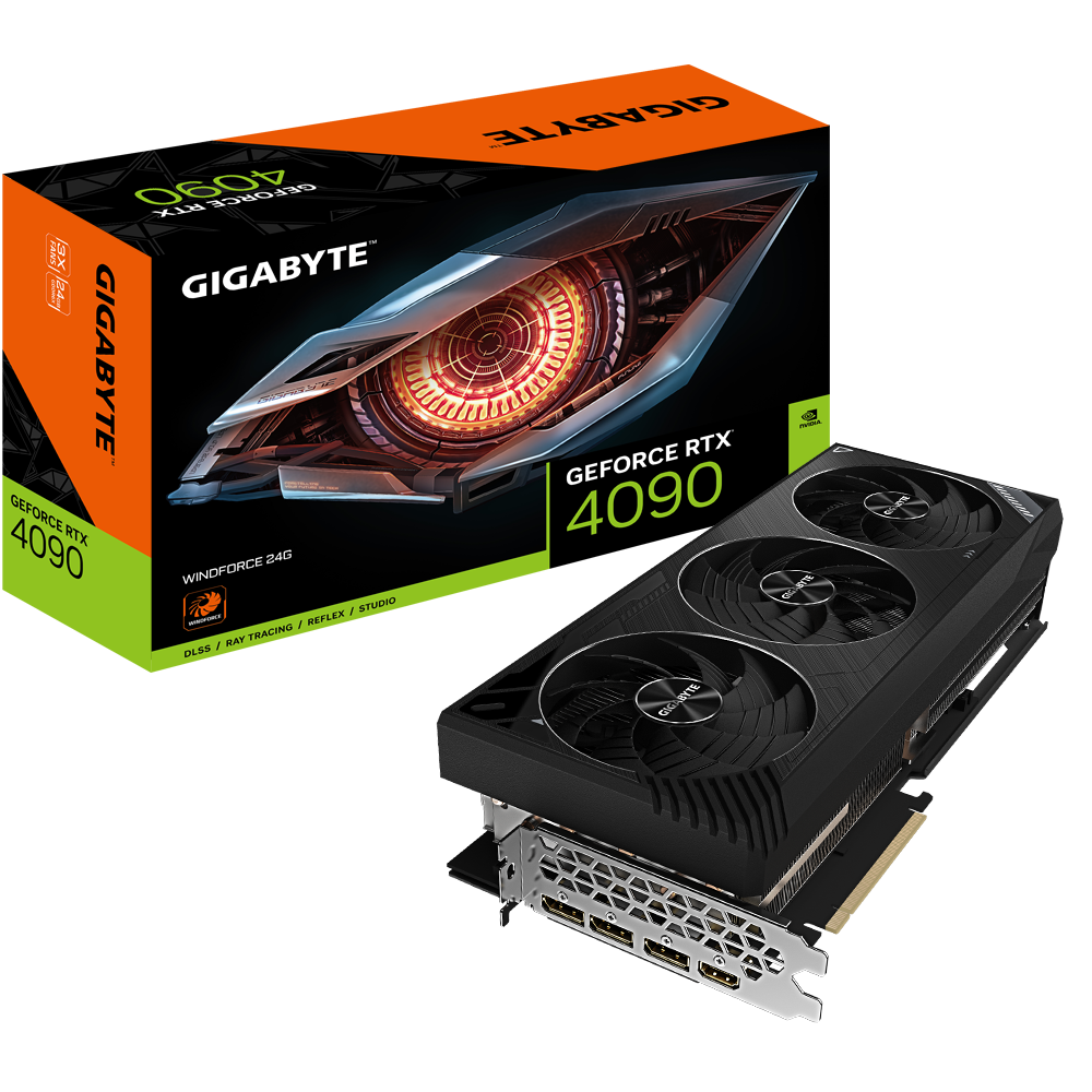 GIGABYTE WINDFORCE GeForce RTX 4090 24GB GDDR6X PCI Express 4.0 ATX Graphics Card