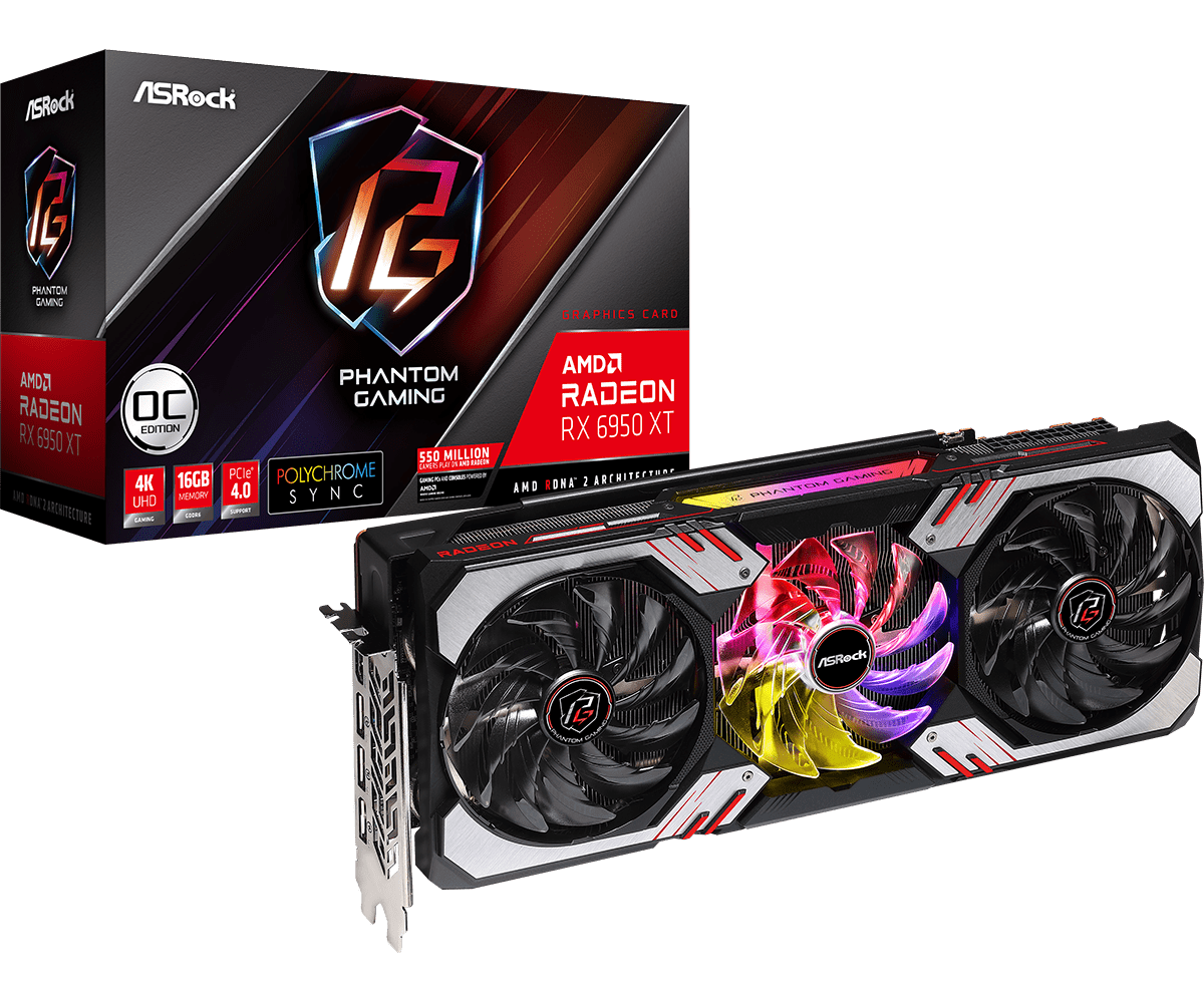 ASRock Phantom Gaming Radeon RX 6950 XT 16GB GDDR6 PCI Express 4.0 Video Card