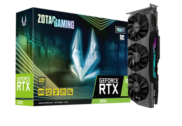 ZOTAC GAMING GeForce RTX 3090 Trinity 24GB GDDR6X 384-bit 19.5 Gbps PCIE 4.0 Gaming IceStorm 2.0 Advanced Cooling SPECTRA 2.0 RGB Lighting Graphics Card ZT-A30900D-10P